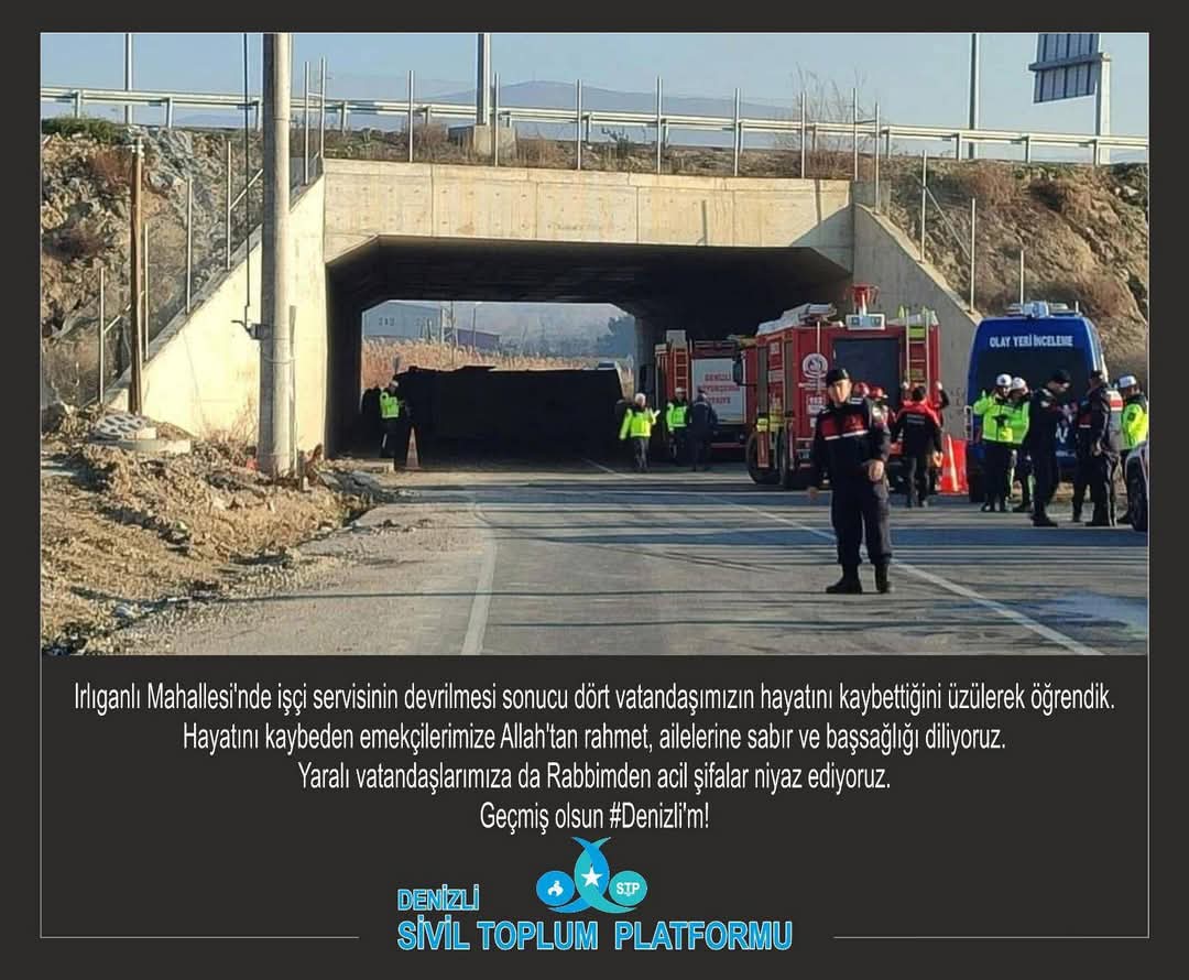 Denizli’de işçi servisi devrildi: 4 ölü